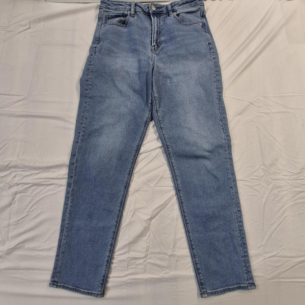 American Eagle Outfitters Mom Jeans Womens 10 Long Blue Light Wash Stretch Denim